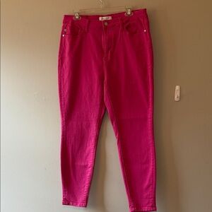 Judy Blue Hot Pink Ankle Jeans Size 15/32